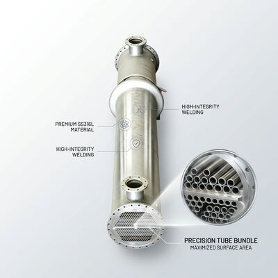 316L Stainless Steel Anodic Protection Acid Cooler CD-AP-215 215m2 Exchange Area for 104.5 Percent Oleum Cooling