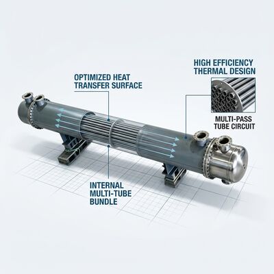 316L Stainless Steel Anodic Protection Acid Cooler CD-AP-215 215m2 Exchange Area for 104.5 Percent Oleum Cooling