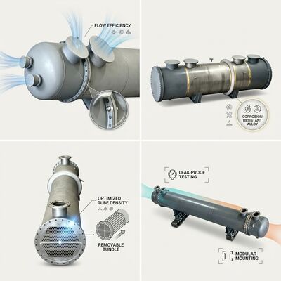 Industrial Anodic Protection Shell-Tube Cooler CD-AP-500 500m² 99% H₂SO₄ 800000 Kg/h Large Capacity Unit
