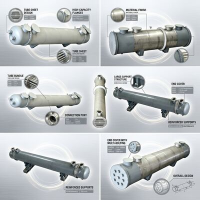 High-Capacity Anodic Protection Acid Cooler CD-AP-300 300m² 98% H₂SO₄ 420000 Kg/h 304L Shell Enhanced Protection Design